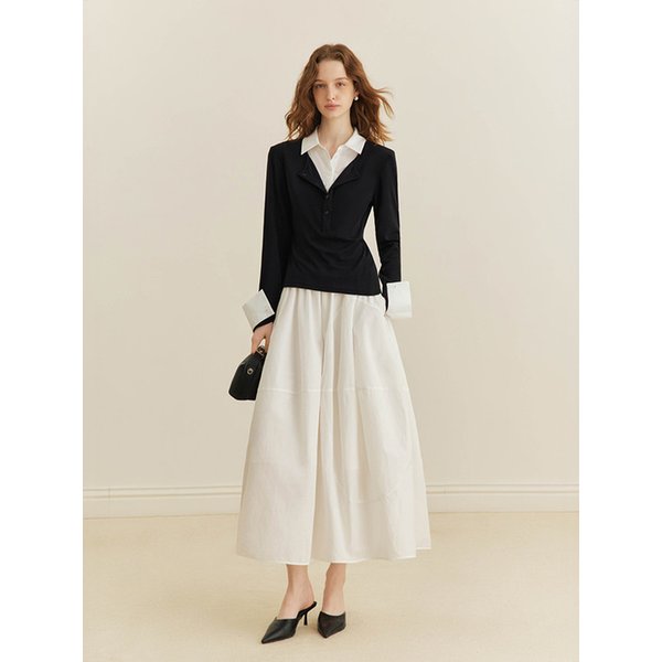 YY_Stitching fake two-piece top