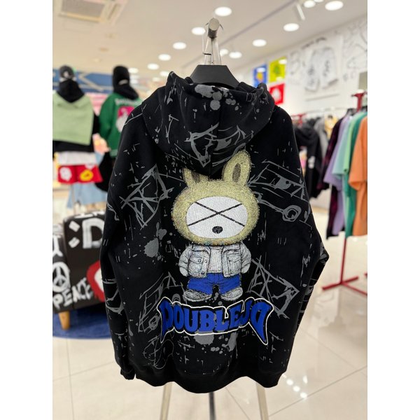 [여주점] 기모토끼,낙서, 후드티, 블랙JGZZ30C24