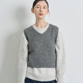 ALAPACA KNIT VEST [DARK GRAY]