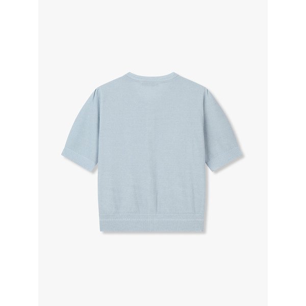 하프 슬리브 라운드넥 가디건_라이트 블루 7225350700