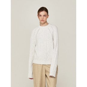 MELANGE CABLE PULLOVER (L/Grey)