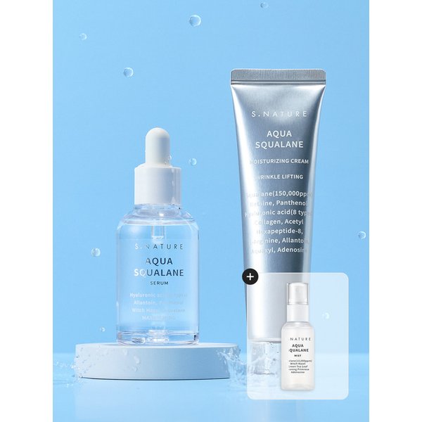 [BEST]아쿠아 스쿠알란 베스트세트(수분크림60ml+세럼70ml)(+미스트50ml증정)