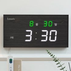 국산 루나리스 FM수신 LED 디지털 전자벽시계 마일드 42cm 체리블랙