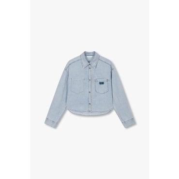 GCUT [지컷25S/S]솔트워싱 와펜 크롭 데님 셔츠(7215255301)