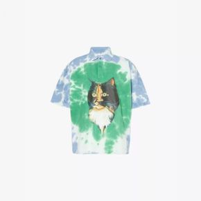 5489878 JW ANDERSON Cat-print tie-dye cotton-pique polo shirt