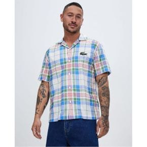 5019527 Lacoste Neo Heritage Check SS Shirt - Flour  Multi