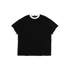 WASHED OVERSIZED RINGER T-SHIRT (BLACK)