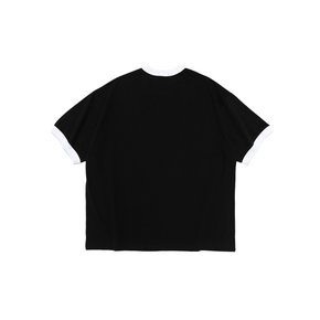WASHED OVERSIZED RINGER T-SHIRT (BLACK)