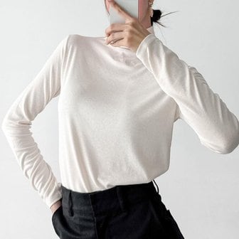  [옷자락] 여자 가을컬러 레이어드 이너티 목폴라 무지 티셔츠