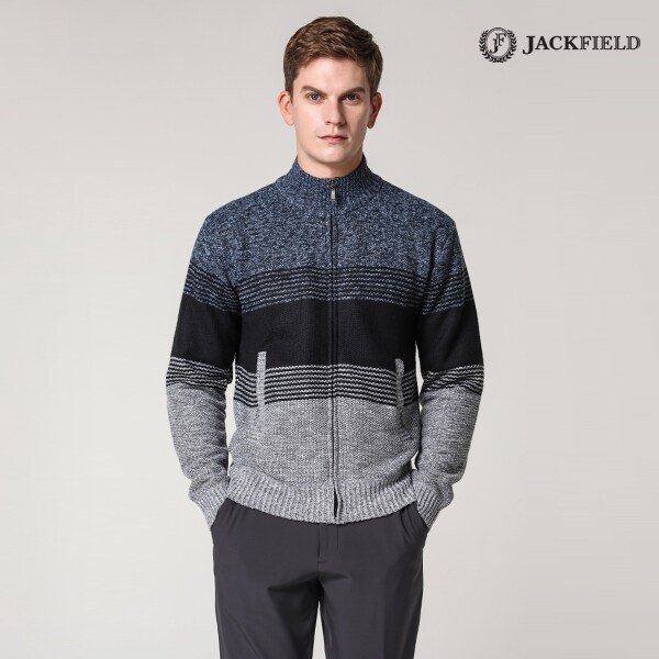 [잭필드]파비네 보아 니트 멜란지블루