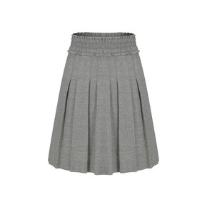 FRILL PLEATS SKIRT Melange Gray