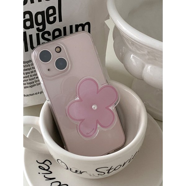 [handmade] pink flower pearl tok (겔타입)