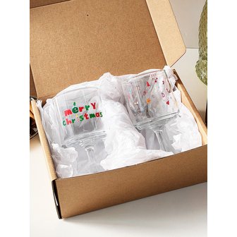 비크릴라 크리스마스 고블렛 2P 세트 200ml 홈파티 와인잔 맥주잔