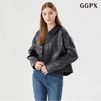 GGPX 정상가:139,000원  카라넥 버튼업 페이크 포켓 라이더 긴팔 자켓 (GOCJK018D)