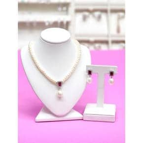 로뎀 세이브존05 Premium 천연진주 루비 귀걸이 목걸이 세트02 RDA23060096 (S32407909)