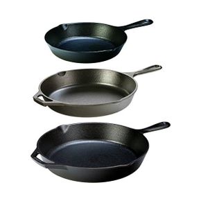 미국 롯지 무쇠팬 Lodge Seasoned Cast Iron 3 Skillet Bundle. 12 inches and 10.25 with 8 inc