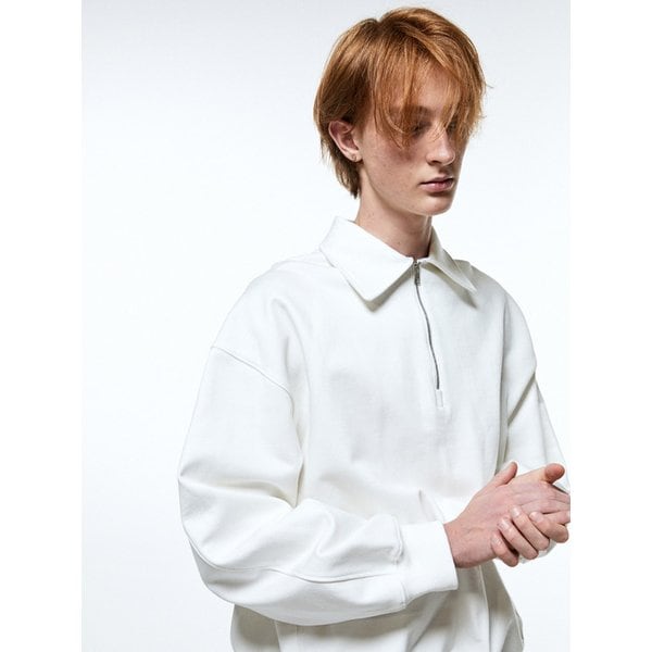 HALF ZIPUP TOP WHITE