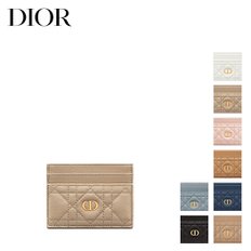 디올 Dior Caro Freesia 송아지가죽 카드 홀더 지갑 월렛