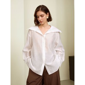 YY_Loose collar white shirt