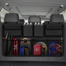 차량용 포켓 수납 자동차 뒷좌석 걸이형 트렁크 정리함 (블랙)