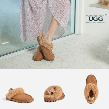 어그오스트렐리아 호주어그 24FW 오즈웨어 코케트 컬리 슬리퍼 밴딩 스트랩 UGG OB114CEB 체스트넛