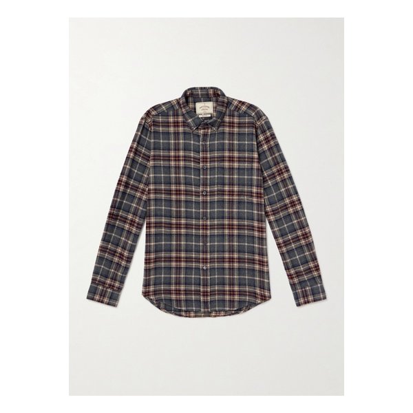 포르투기스 플란넬 어거스타 버튼다운 칼라 체크 코튼 셔츠 46376663162911670