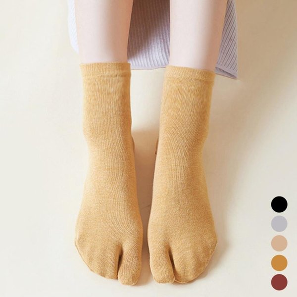 [옷자락] 여성 베이직 무지 캐주얼 족발 5컬러 발가락 양말