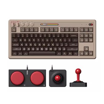  8Bitdo Retro87 C64 에디션 레트로 기계식 키보드 2세대 무선 블투 3가지모드 87키 슈퍼스틱포함