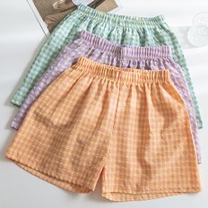 여성 홈웨어 편한 잠옷 반바지 3종세트 순면 여름 파자마 트렁크 팬츠