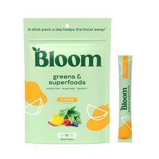 BLOOM NUTRITION 그린 앤 슈퍼푸드 파우더 스틱 팩 - 망고 - 5ct, 블룸 영양 건강식품