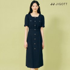 플랩 스퀘어넥 백 밴딩 원피스 GP4M0OP951
