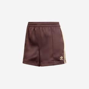 (W) 아디다스 삼선 사틴 쇼츠 쉐도우 브라운 - KR 사이즈 (W) Adidas 3-Stripes Satin Shorts Sh