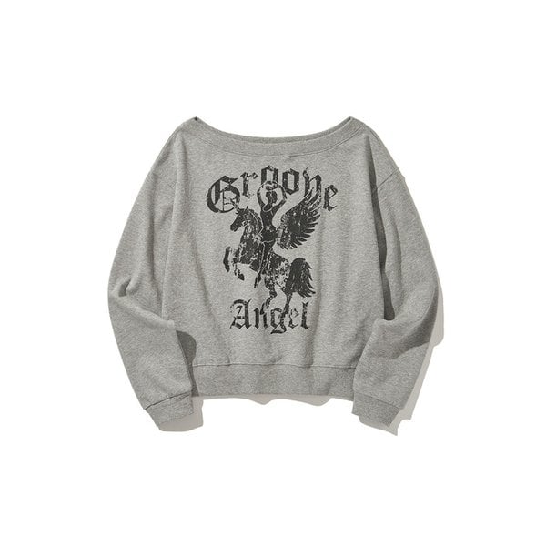 (DUC) GA one-shoulder sweatshirt Gray