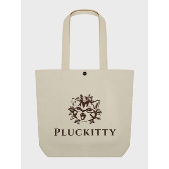 플러키티 Newborn kitten print canvas tote bag Ivory