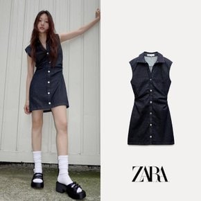 ZARA 자라 블루 타이트핏 미니 원피스