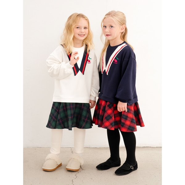 매력듬뿍체크밍크기모원피스