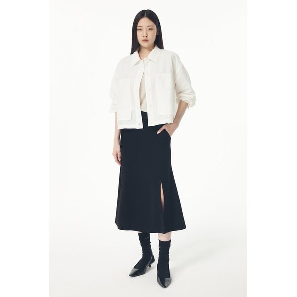 린넨 블렌드 스트링 헴 점퍼 7115220303101