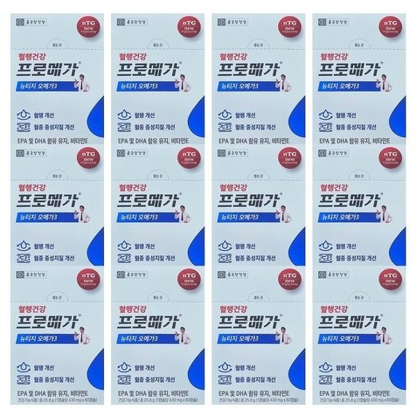 [종근당건강] 프로메가 뉴티지 오메가3 430mg 60캡슐 12박스 VKS