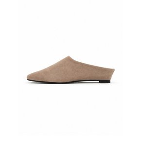 Soft Wedge Heel Mule AVEN Suede Brown Beige 4cm