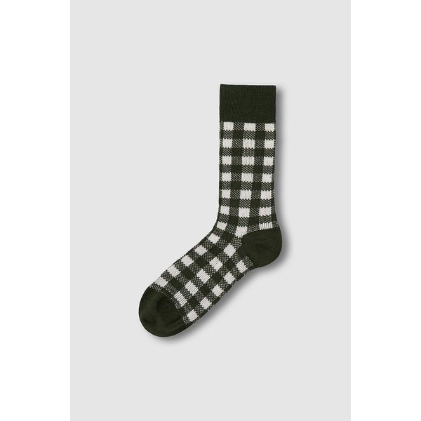 남 울 블렌디드 패턴 장목 양말 1족 J145403102041