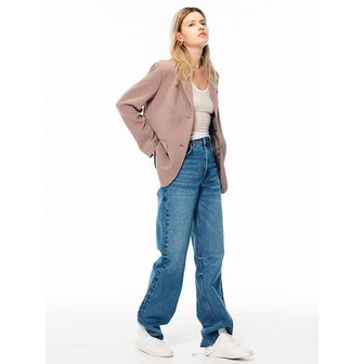 FRONTROW [Drama Signature] Oversized Tailored Blazer_ROSE BEIGE