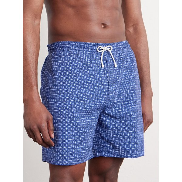 브루넬로쿠치넬리 스트레이트 레그 미드 렝스 로고 자수 프린트 스윔 쇼츠 46376663163000317