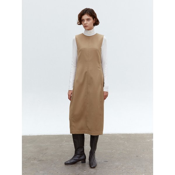 TOF SLEEVELESS SLIM LINE DRESS  BEIGE