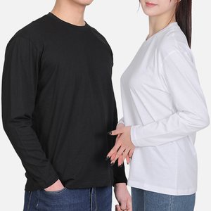 이지바이 남녀공용 베이직 면티 무지 기본 이너 레이어드 긴팔 티셔츠(M5ST28)