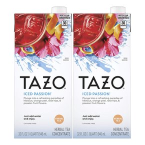 Tazo 타조 히비스커스 패션 아이스 허벌티 946ml 2팩