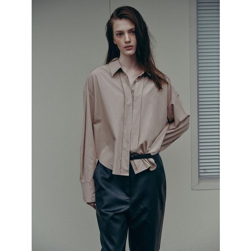 [COTTON] Cropped Cotton Shirt