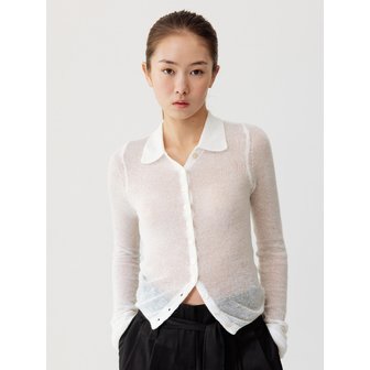 더티스 SEETHROUGH COLLAR  CARDIGAN_TT4S301IV
