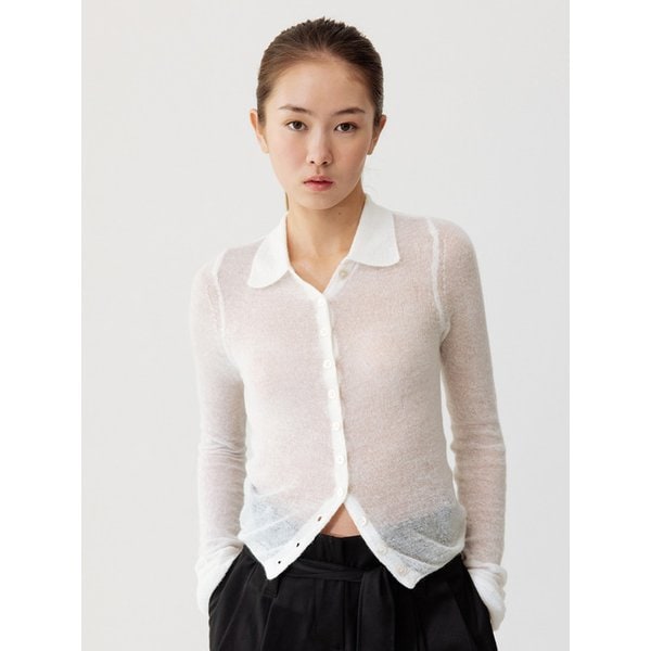 SEETHROUGH COLLAR  CARDIGAN_TT4S301IV