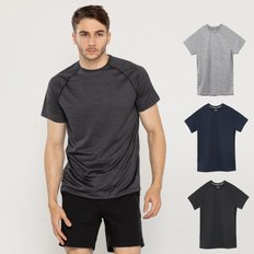 남성 기능성 폴리 스포츠 라운드 반팔 티셔츠