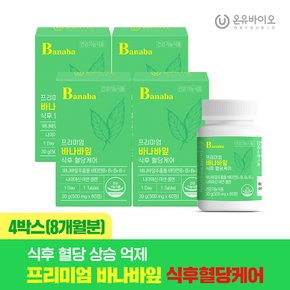 프리미엄 바나바잎 식후 혈당케어 4박스(총8개월분) 코로솔산 국내 최대함량